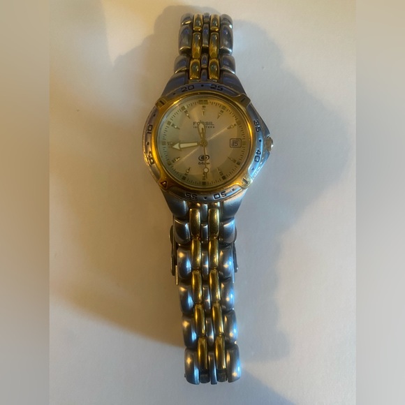 Fossil Accessories Fossil Watch Gold And Silver With A Silver Face